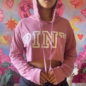 PINK Cropped Hoodie